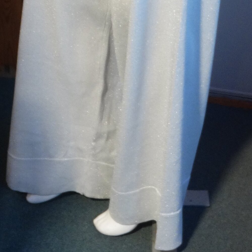 NEW PILCRO Anthropologie Silver Wide-Leg Knit Sweater Pull On Pants MEDIUM, $98 - Picture 3 of 10